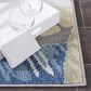 Safavieh Sarasota 2"3" x 9" Light Green and Navy Indoor/Outdoor Runner, , large