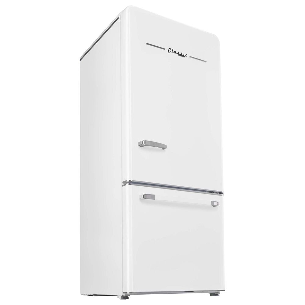 Unique Appliances Classic Retro 18 Cu. Ft Bottom Freezer Refrigerator in Marshmallow White, , large