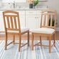 Linon Home Decor Wilmer Side Chair with Beige Upholstery in Brown (Set of 2), , large