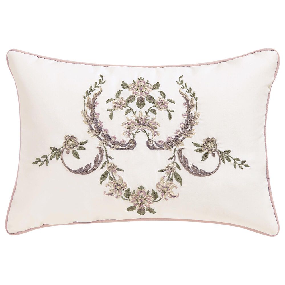 J. Queen New York Avant Garden 13" x 19" Lumbar Pillow in White, Blush, Violet and Green, , large