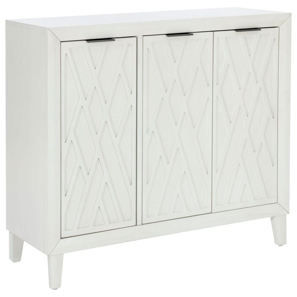 Linon Home Decor Miles 3-Door Accent Cabinet in Antique White, , large