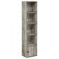 HOMLUX 5-Tier Shelf Bookcase with Door Storage Cabinet in French Oak, , large