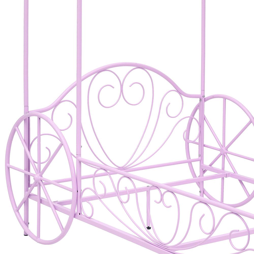 Furniture of America Carriage Twin Canopy Bed in Lilac, , large