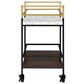Furniture of America Stapleton Bar Serving Cart in Black, Gold, White and Walnut, , large