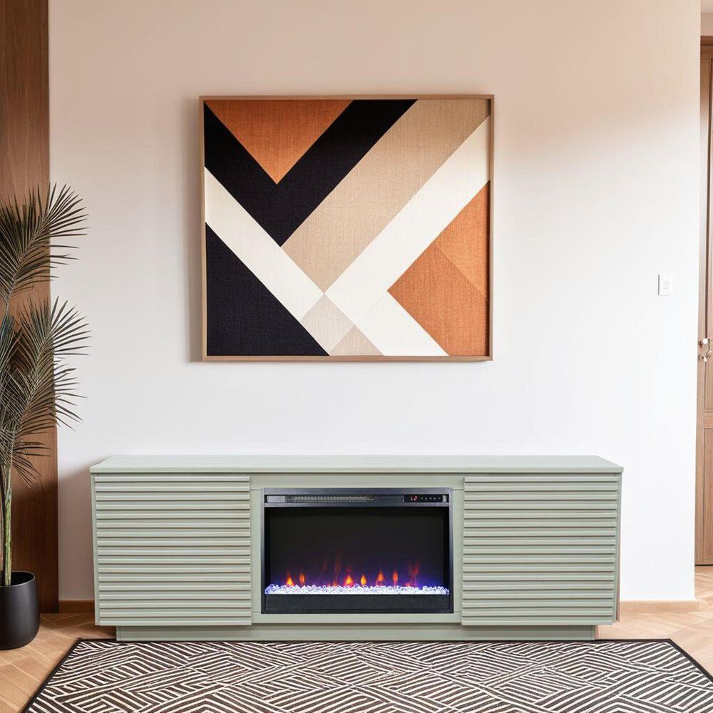 Legends Home Stardust 73" Fireplace Console with Fireplace Insert in Sandstone, , large