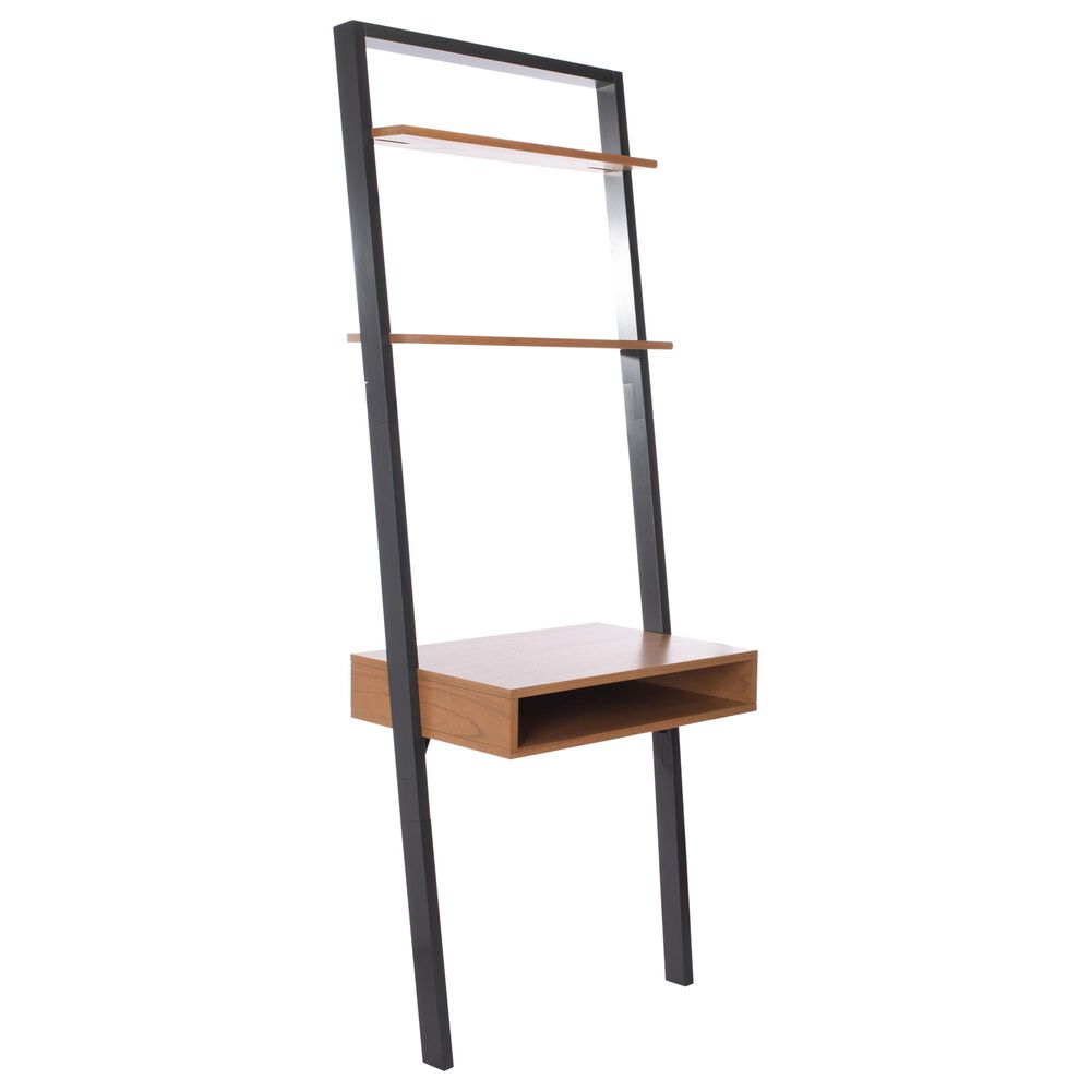 Safavieh Kamy 2-Shelf Leaning Desk in Natural/Charcoal, , large