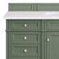 James Martin Vanities Brittany 30" Single Bathroom Vanity in Smokey Celadon with 3 cm White Zeus Quartz Top and Rectangular Sink, , large