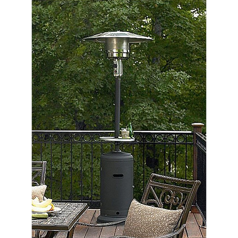Az Patio Heaters 87&quot; Patio Heater with Table in Hammered Silver, , large