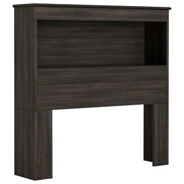 Lemoore Essential Twin Bookcase Headoard in Grey Walnut, , large