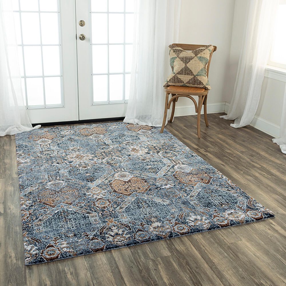 RIZZY Elite 10&#39; x 13&#39; Gray, Denim and Brown Area Rug, , large