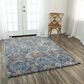 RIZZY Elite 10" x 13" Gray, Denim and Brown Area Rug, , large