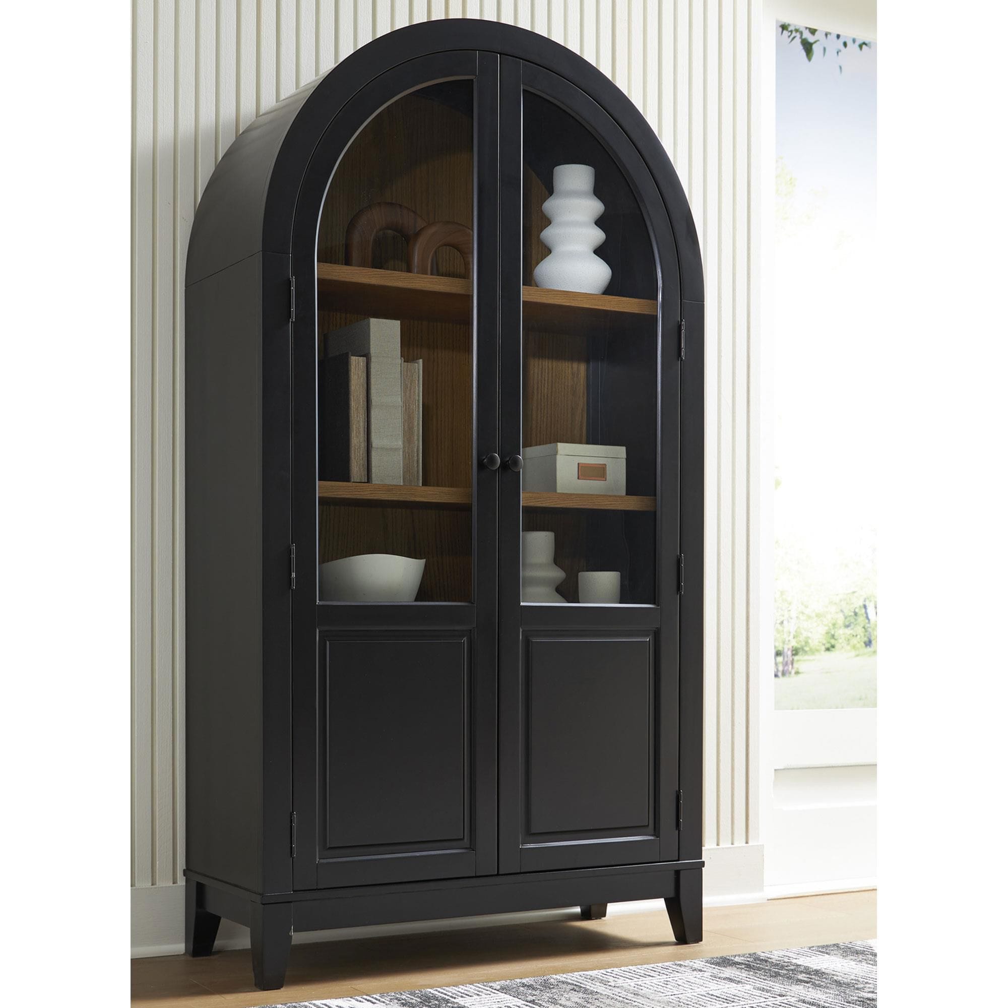 Ashley Dagandale Accent Cabinet in Black and Natural Brown