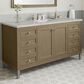James Martin Vanities Chicago 60" Single Bathroom Vanity in Walnut Whisper with 3 cm Victorian Silver Quartz Top, Rectangular Sink and FreePower Wireless Charger, , large