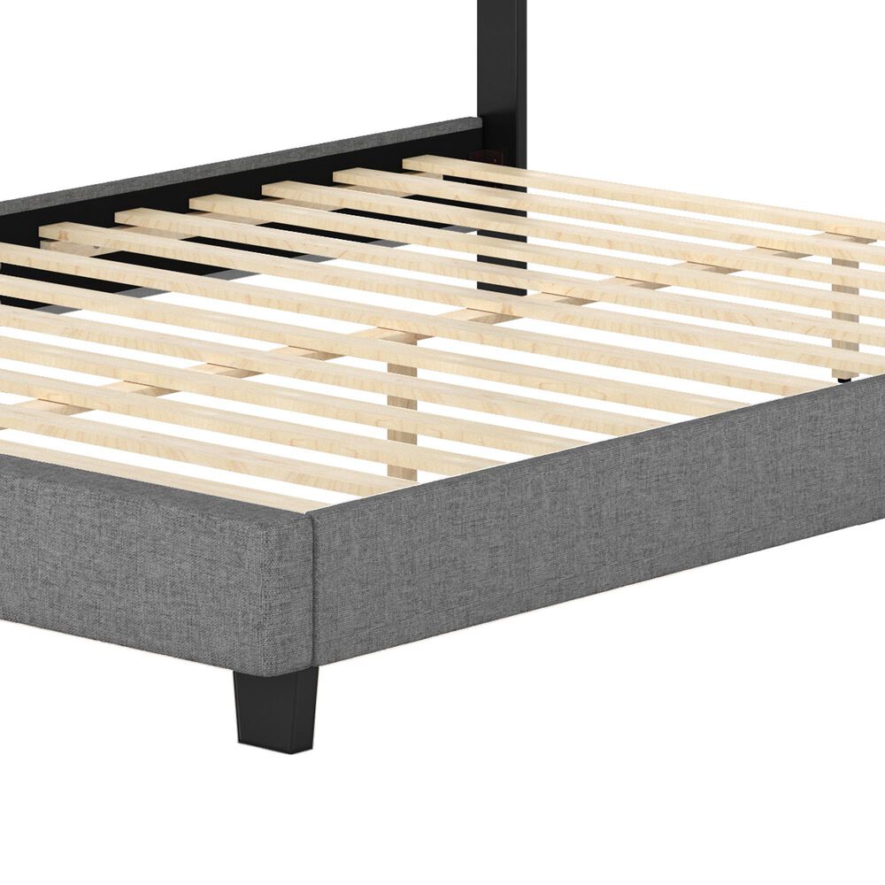 Accent Sicily Queen Upholstered Platform Bed in Grey, , large