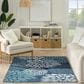 Nourison Garden Oasis GOA06 Navy 5" x 7" Indoor/Outdoor Area Rug, , large