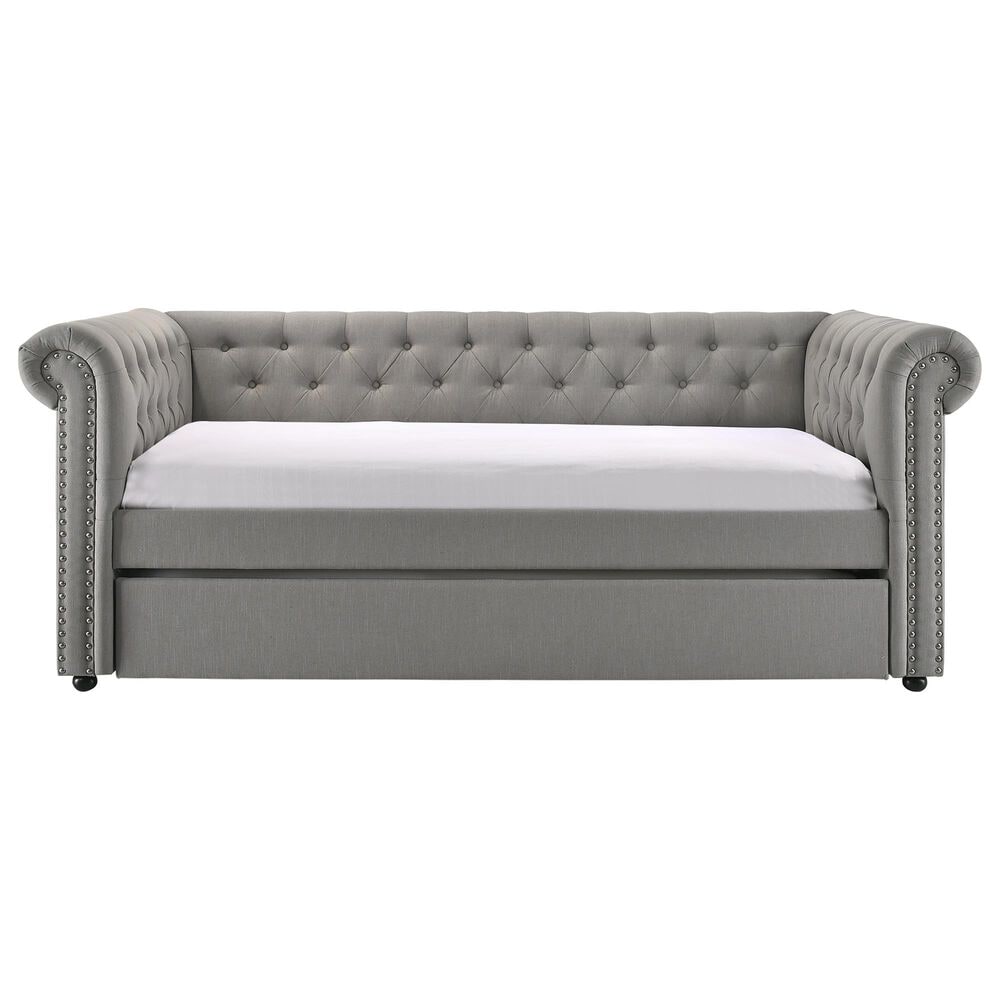 Crown Mark Ellie Daybed with Trundle in Gray, , large