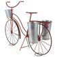 Maple and Jade Metal Bike Indoor/Outdoor Plant Stand in Red, Silver and Black, , large