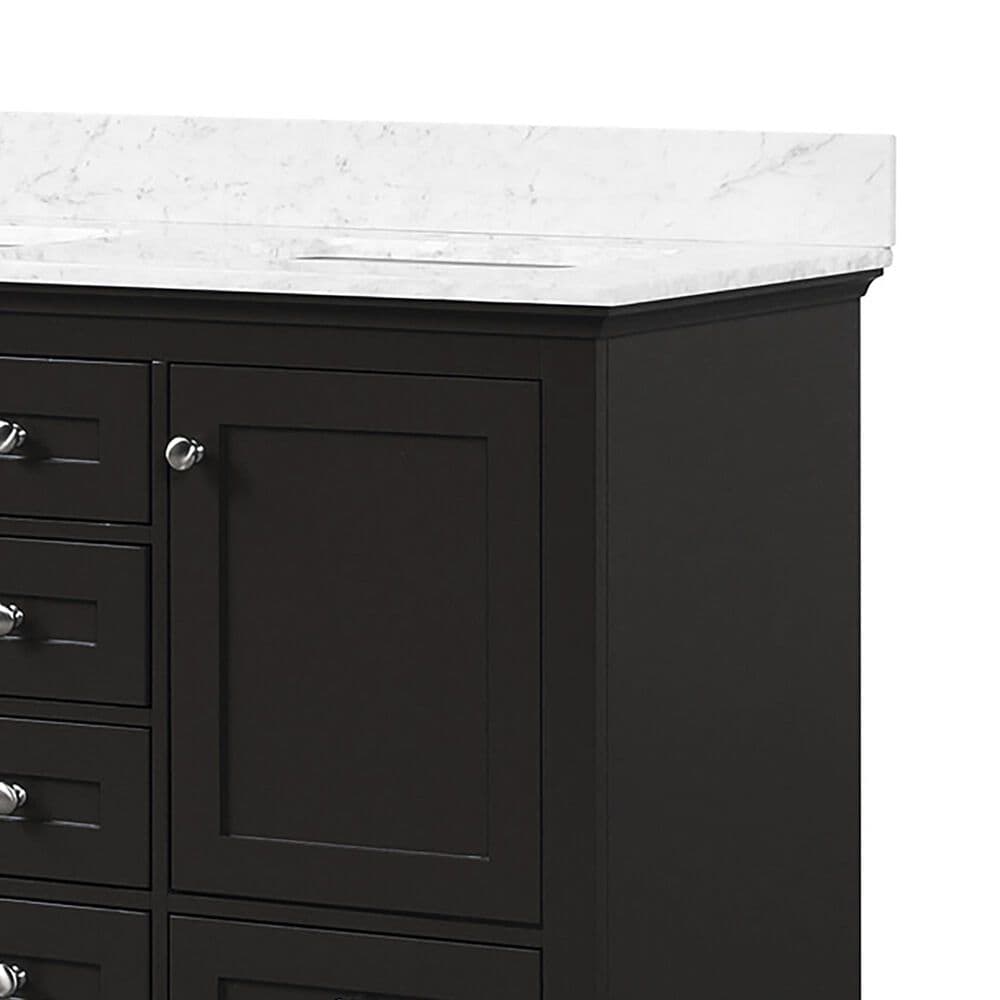 Lexora Home Dukes 48&quot; Double Bathroom Vanity in Espresso with 2 cm White Carrara Marble Top and Rectangular Sinks, , large