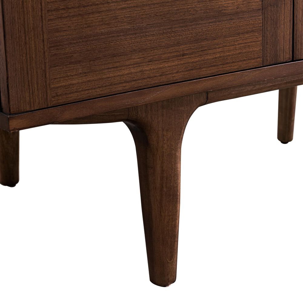James Martin Vanities Amberly 60&quot; Double Bathroom Vanity in Mid-Century Walnut with 3 cm Parisien Bleu Quartz Top and Rectangular Sinks, , large