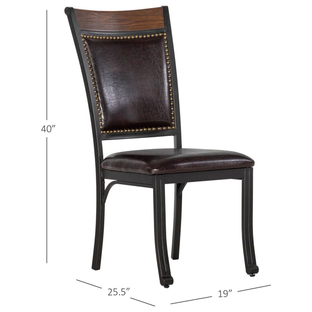 Linon Home Decor Franklin Side Chair in Black and Umber Brown, , large