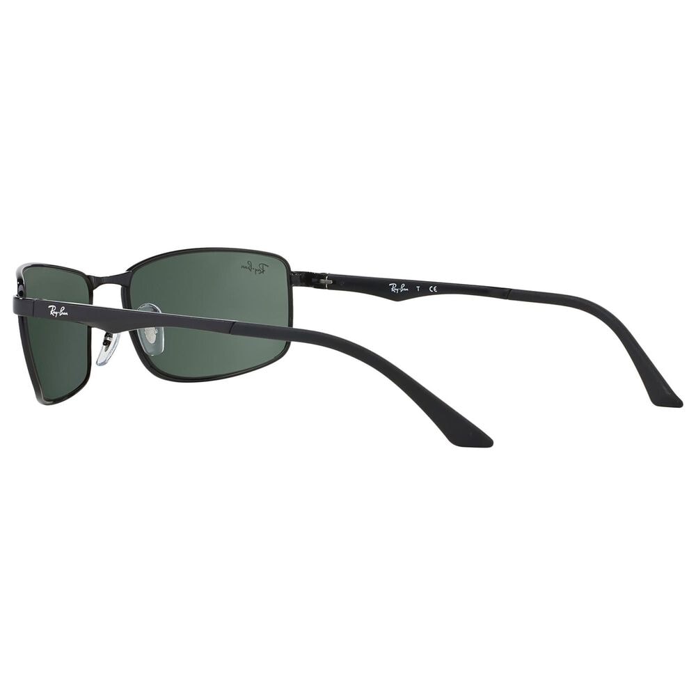 Rayban Glasses Sunglasses with Green Lenses in Polished Black, , large