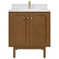 James Martin Laurent 30" Single Bathroom Vanity in Honey Oak with Single Hole 3 cm White Zeus Silestone Top and Rectangular Sink, , large