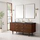 James Martin Vanities Amberly 72" Double Bathroom Vanity in Walnut with 3 cm Charcoal Soapstone Quartz Top and Rectangular Sinks, , large