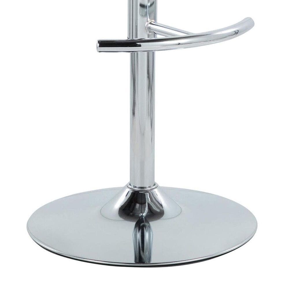 LumiSource Grotto Swivel Adjustable Bar Stool with White Velvet Upholstery in Chrome (Set of 2), , large