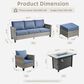 HOMLUX 6-Piece Patio Set with Denim Blue, , large