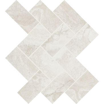 Dal-Tile Archaia Relic White Herringbone 2" x 4" Mosaic Tile, , large