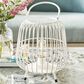 Maple and Jade 12" Modern Farmhouse Metal Lantern in White, , large