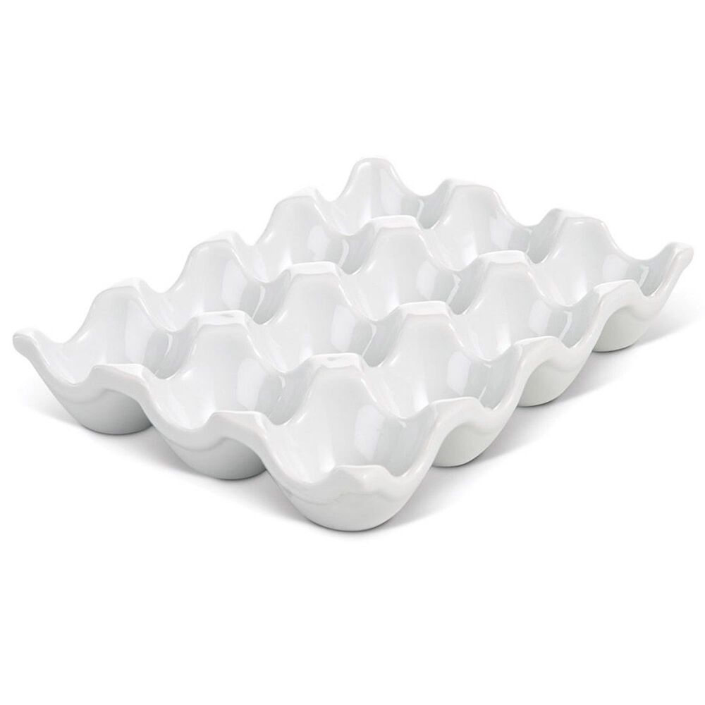 HIC Kitchen Porcelain Egg Crate in White, , large