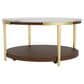 Riverside Furniture Emery Round Cocktail Table in Smoked Cherry and Bronze, , large