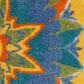 Nourison Aloha 7"10" Round Blue, Yellow, Orange, Green and White Indoor/Outdoor Area Rug, , large