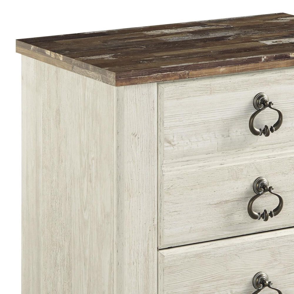 Ashley Willowton 2 Drawer Nightstand in White Washed, , large