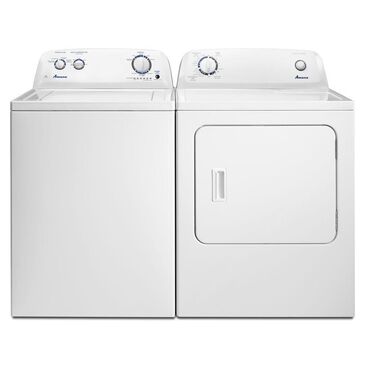 Amana 3.5 Cu. Ft. Top Load Washer and 6.5 Cu. Ft. Electric Dryer in White, , large