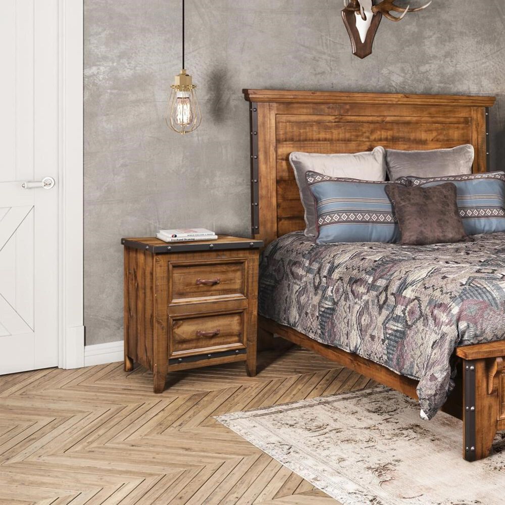 Sunset Bay Urban Rustic 2 Drawer Nightstand in Rustic Brown, , large