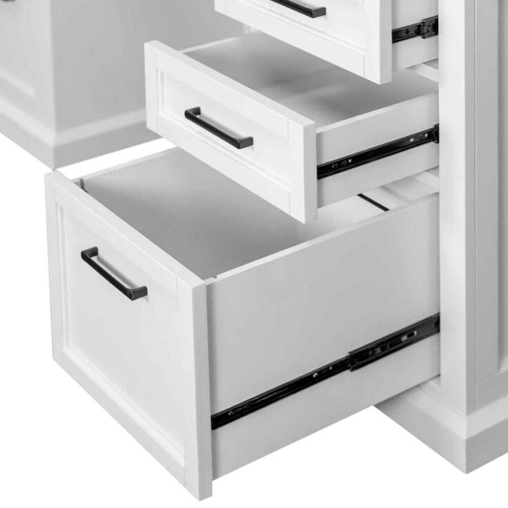 Wycliff Bay Abby Credenza Desk with Hutch in White, , large