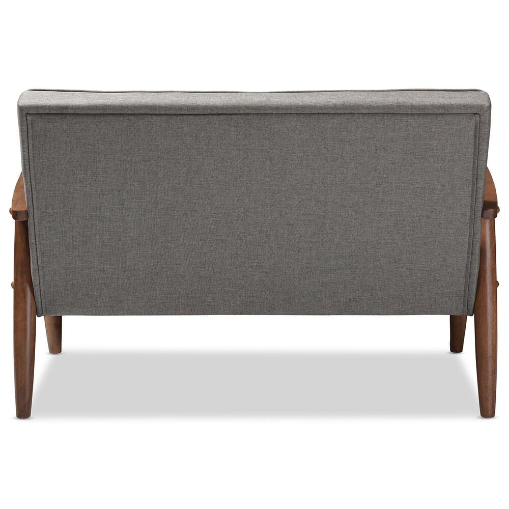 Baxton Studio Sorrento Stationary Loveseat in Grey, , large