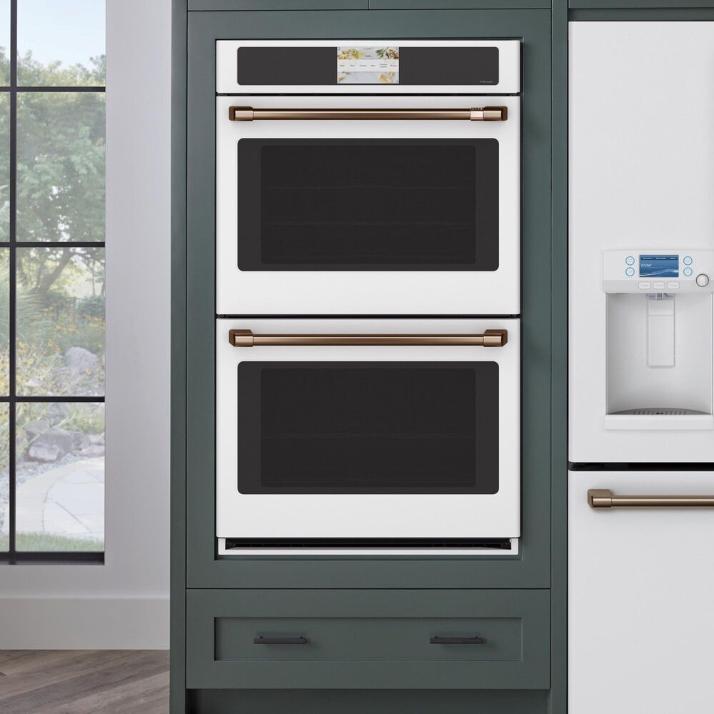 Cafe 30&quot; Smart Double Electric Wall Oven with Convection in Matte White and Brushed Black, , large
