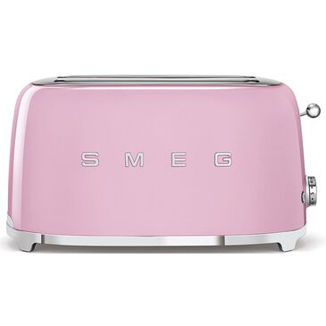 SMEG 4-Slice Retro Style Toaster in Pink and Stainless Steel, , large