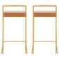 LumiSource Fuji 26" Stacker Counter Stool with Camel Upholstery in Gold (Set of 2), , large