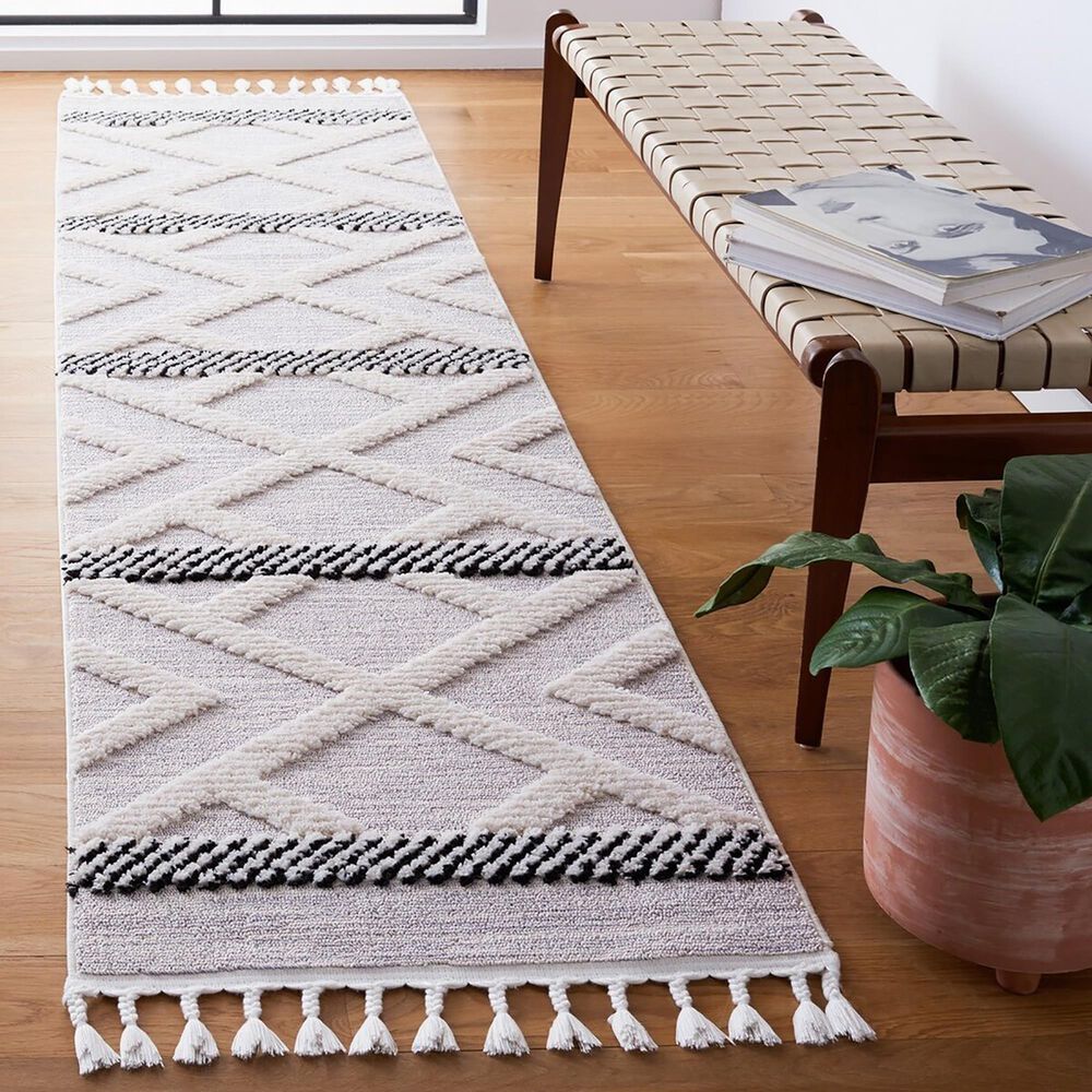 Safavieh Marrakesh MRK564 2&#39;2&quot; x 6&#39; Grey and Ivory Runner, , large