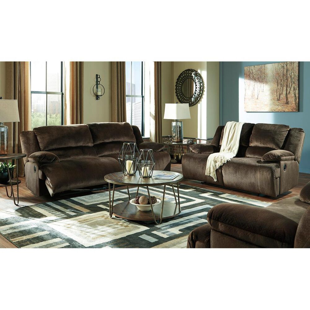 Signature Design by Ashley Clonmel Manual Reclining Loveseat in Chocolate, , large