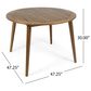 Hearth and Haven Outdoor Wooden Dining Table with Straight Leg and Round Tabletop in Teak, , large