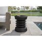 Hearth and Haven Outdoor Round Side Table with Coil-Inspired Pedestal Base in Black, , large