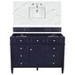 James Martin Vanities Brittany 48" Single Bathroom Vanity in Victory Blue with 3 cm Ethereal Noctis Quartz Top and Rectangle Sink, , large