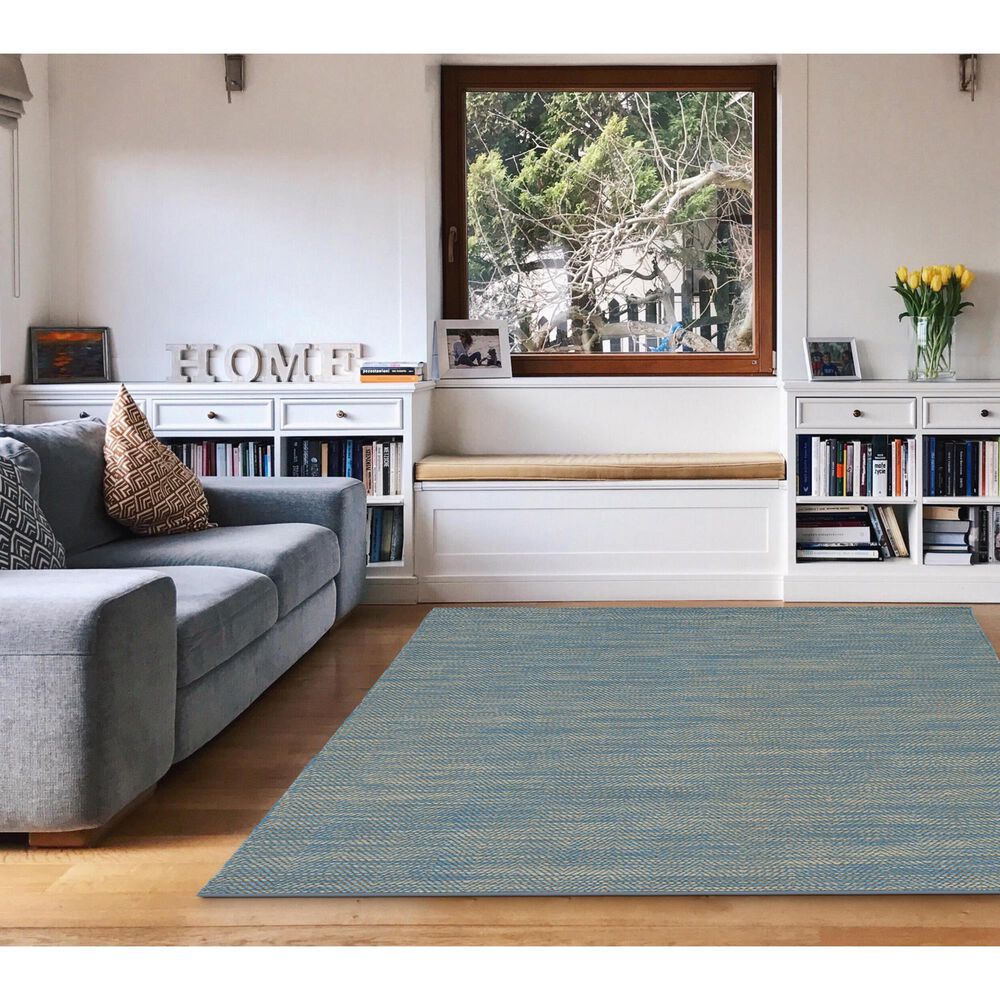Radici USA Naturale 9&#39; x 12&#39; Aqua Area Rug, , large