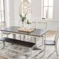 Ashley Darborn 62" Bench in Light Gray and Brown Cherry, , large