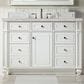 James Martin Vanities Bristol 48" Single Bathroom Vanity in Bright White with 3 cm Victorian Silver Quartz Top and Rectangular Sink, , large